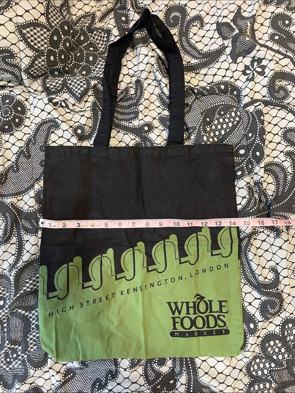 Whole Foods Market London Green & Black Tote Bag